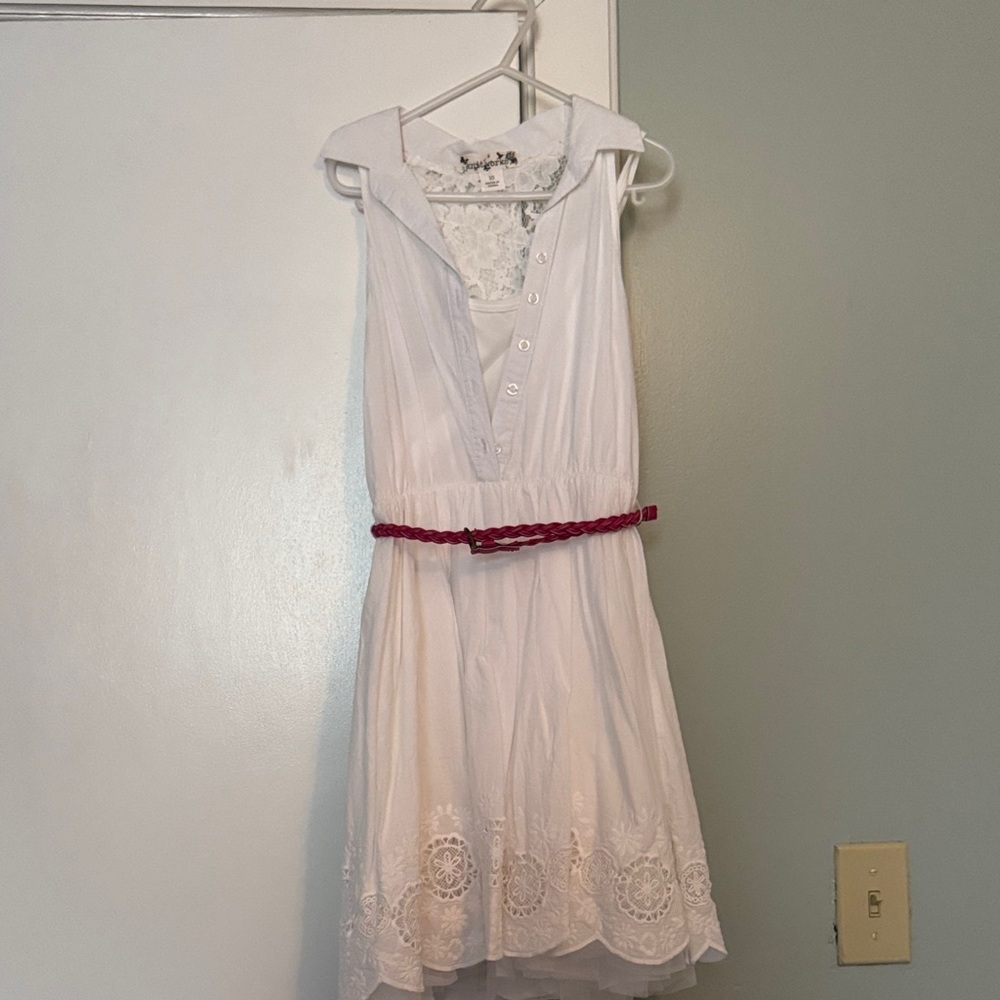 Speechless White Dress with Red Accent